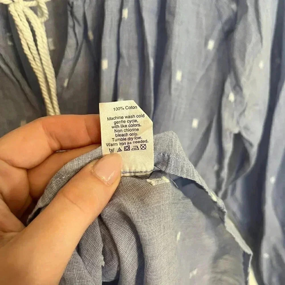J. Crew Chambray Peasant Blouse - Picture 9 of 9